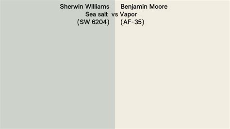 Sherwin Williams Sea Salt Sw 6204 Vs Benjamin Moore Vapor Af 35