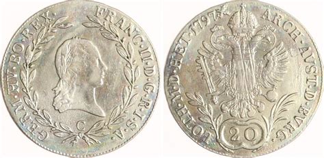 Österreich 20 Kreuzer 1797 C Franz II I 1792 1835 Sehr schön MA