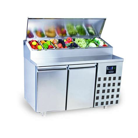 Gastro Kühltisch Kühltheke Saladette 71 3GN 2 Türen 1400x700x1090mm