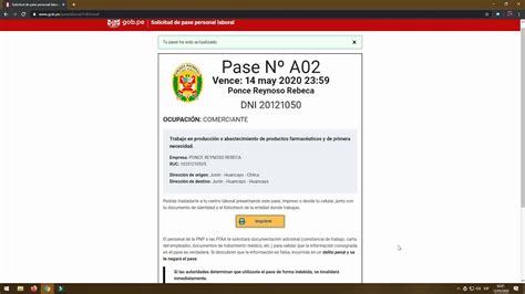 Como Renovar El Pase Personal Laboral Covid 19 YouTube