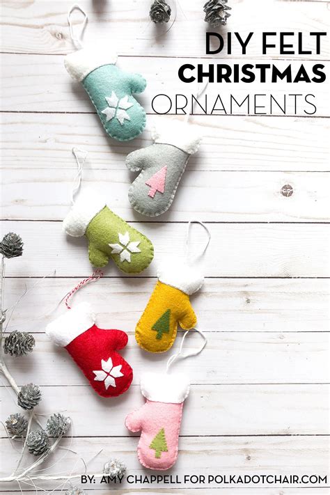 Wool Felt Mitten Christmas Ornament Tutorial The Polka Dot Chair