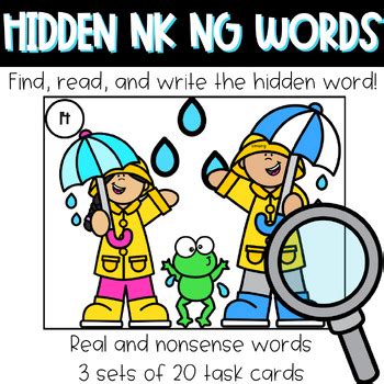 Spring Phonics Task Cards Real And Nonsense Words With Ng And Nk Endings