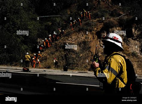 Pacific Palisades California Usa 21st Oct 2019 A Brush Fire In