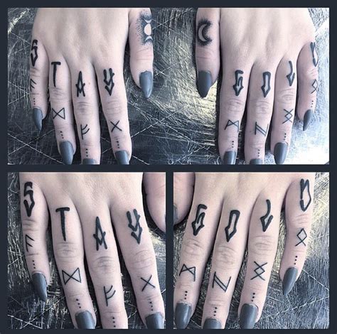 Script Knuckle Tattoos