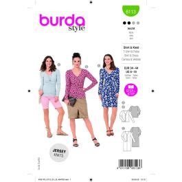 Patrón Burda 6113 camiseta y vestido tallas 34 a 44 Mondial Tissus