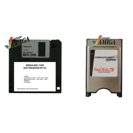 Pack Transfert Kit Pcmcia Cf Compact Flash Commodore Amiga 600 Ou 1200