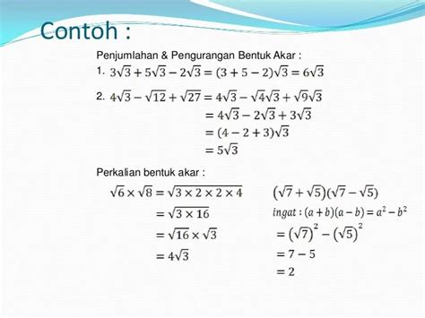 Contoh Soal Merasionalkan Bentuk Akar Homecare24