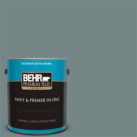 BEHR Premium Plus 1 Gal PPU12 16 Juniper Ash Satin Enamel Exterior