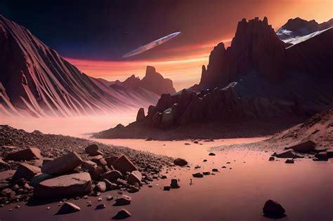 Premium Photo | A planet with a meteor in the sky