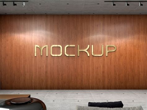 Premium Psd Office Logo In Wall Mockup