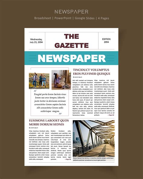 Free Editable Broadsheet Newspaper Templates Highfile