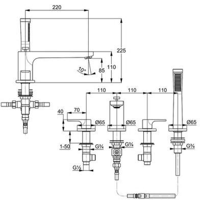 Bateria Wannowo Natryskowa 4 Otworowa Kludi Zenta SL Chrom 484240565