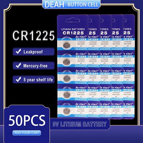 50 stk / parti cr1225 lithiumbatteri 3v cr 1225 l... – Grandado