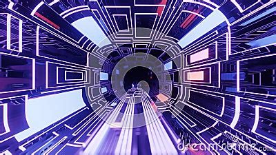 4k Seamless Looped Animation Fly Through Mirror Tunnel With Neon