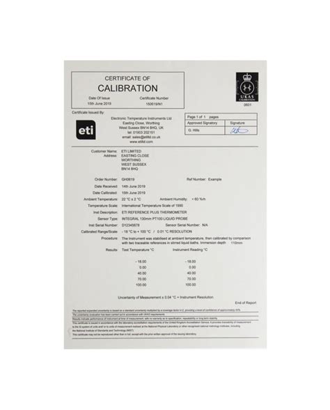 UKAS 3 Point 18 0 70C Calibration Certificates Thermometer