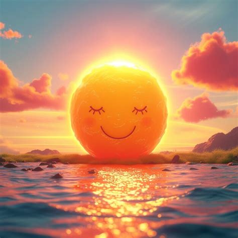 Premium Photo D Sun Cartoon In Summer Setting Animated