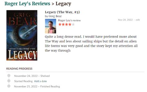 My Review Of Legacy By Greg Bear