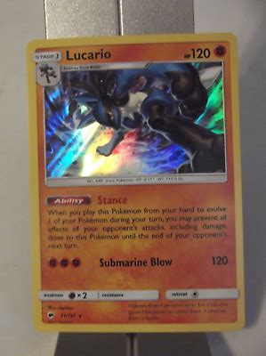 097PK071 Lucario 71 147 Burning Shadows Common NM EBay