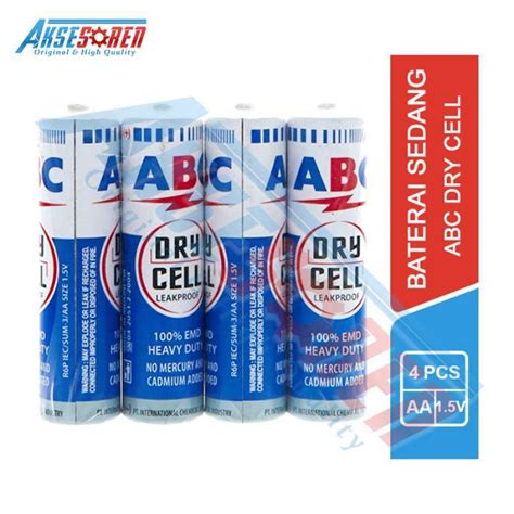 Promo Original Baterai Sedang ABC Tipe AA Dry Cell 4pcs 1 5V