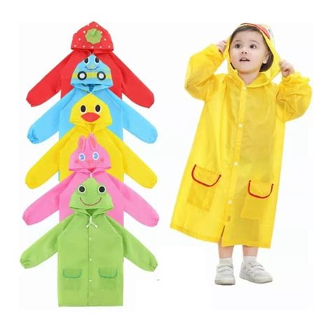 Generico Poncho Impermeable Con Gorro Para Lluvia Infantil Amarillo