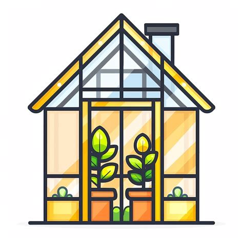 Una Casa Con Un Techo Amarillo Y Una Planta En La Ventana Imagen