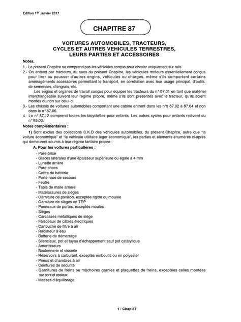 tarif douane  voitures vehicules