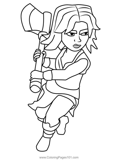 Valkyrie Clash Of Clans Coloring Page Coloring Pages Love Coloring Pages Free Printable