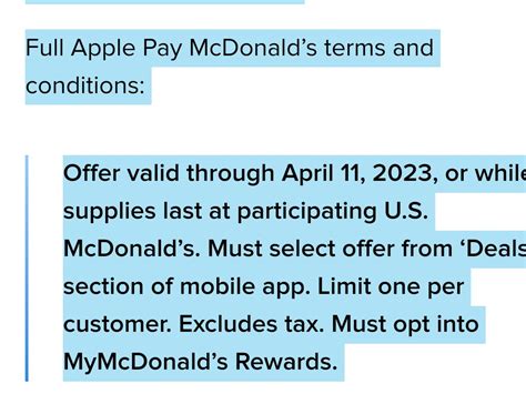 TiE On Twitter Apple Pay Promo Offers Free McNuggets McDonalds