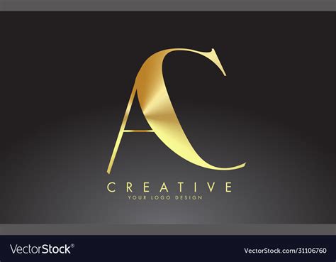 Golden Luxury Ac A C Letters Logo Design Vector Image