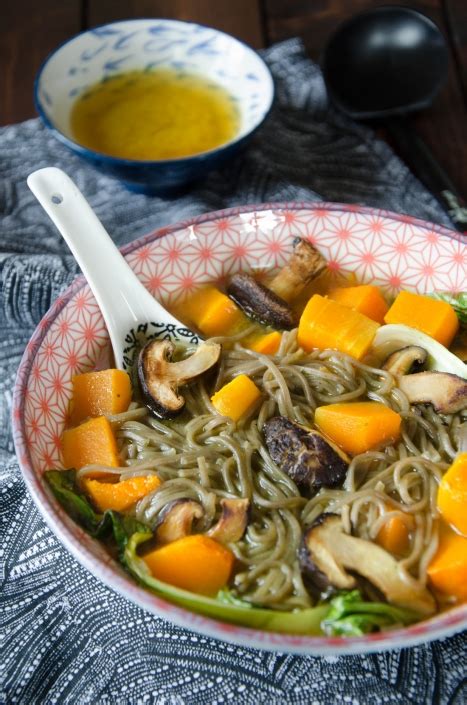 Nouilles Soba Courge Butternut Champignons