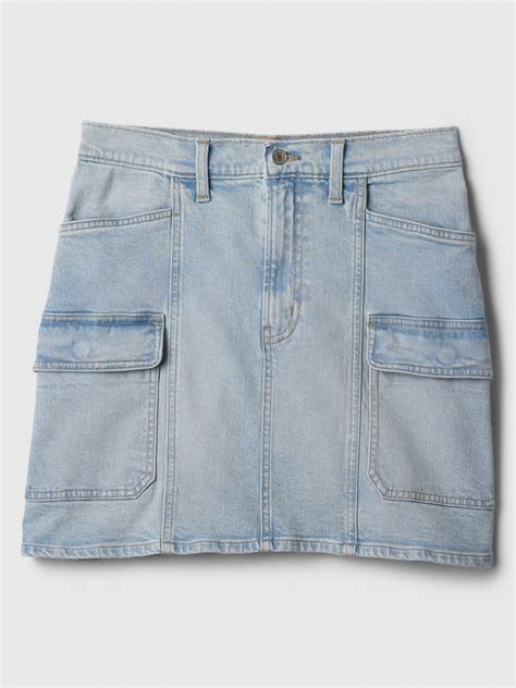 Denim Cargo Mini Skirt Gap Factory