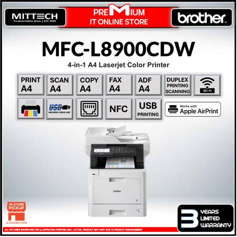 Brother Business Color Laserjet Printer A In Mfc L Cdw Adf