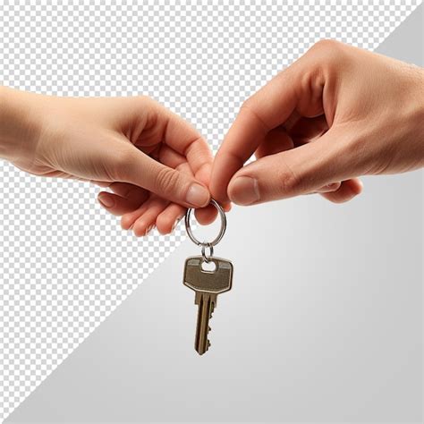 Handing Keys Isolated On White Premium Ai Generated Psd