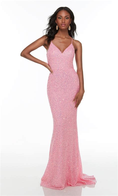 Open Back Long Sequin Prom Dress With Train