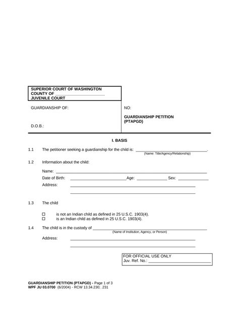 Wa Guardianship Form Fill Out Sign Online Dochub