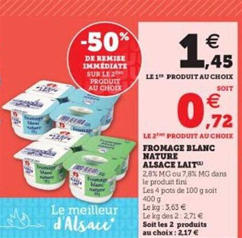 Promo Fromage Blanc Nature Alsace Lait Chez Hyper U ICatalogue Fr