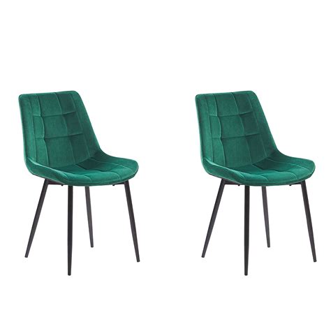 Lot De 2 Chaises En Velours Vert MELROSE