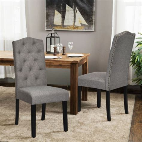 Gymax Set Of 4 Tufted Dining Chair Upholstered W Nailhead Trim