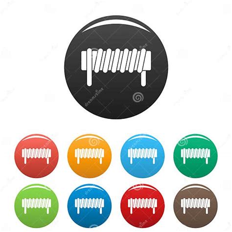 Induction Spring Coil Icons Set Color Stock Vector Illustration Of