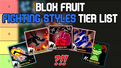 Blox Fruits Fighting Style Tier List Roblox Tier List Youtube