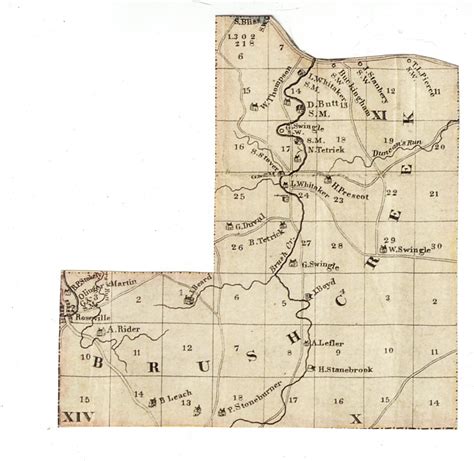 Muskingum County Brush Creek Township Plat Map 1832