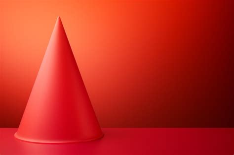 premium photo red background cone shaped