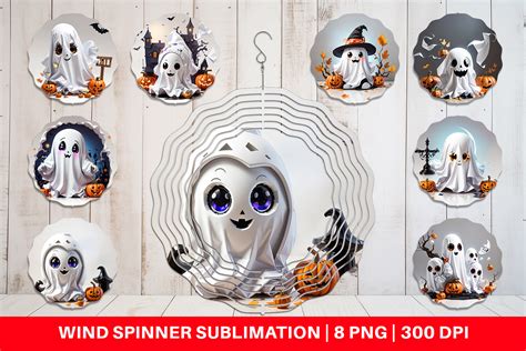 Wind Spinner Cute Halloween Ghost Graphic By Artnoy Creative Fabrica