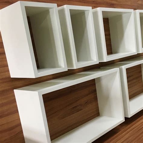 Kit de nichos 6 peças MDF 15mm Branco Tx Elo7