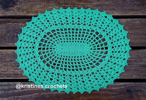 KristinesCrochets Oval Doily Table Runner Crochet Pattern