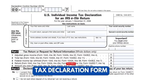 Tax Declaration Form 2024 2025