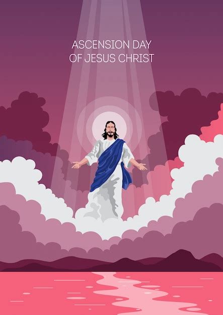 Happy Ascension Day Of Jesus Christ Premium Vector