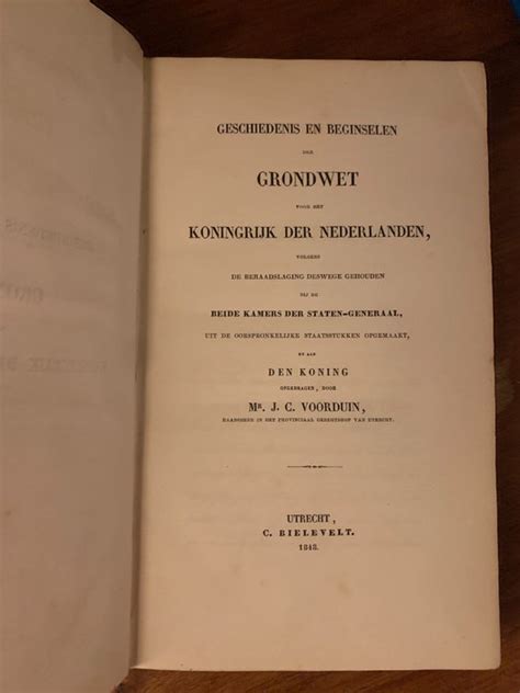 J C Voorduin Geschiedenis En Beginselen Der Grondwet Catawiki