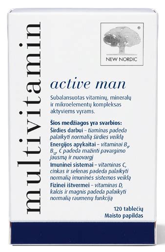 NEW NORDIC Multivitamin Active Man tabletes 120 gab Piegāde visā