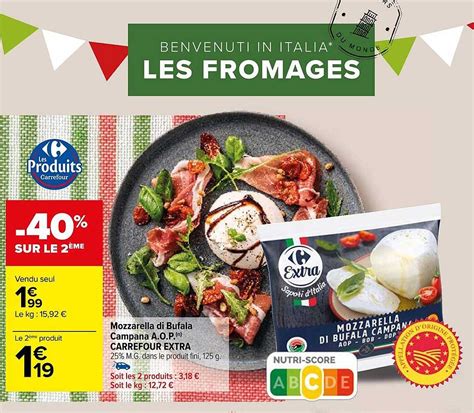 Promo Mozzarella Di Bufala Campana A O P Carrefour Extra Chez